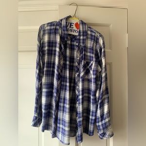 Rails purple and white plaid shirt